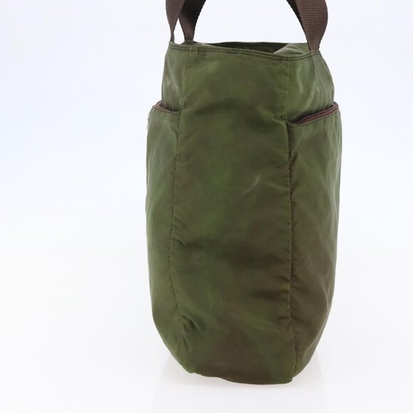 PRADA Tote Bag Nylon Khaki Silver Auth - Picture 4 of 15